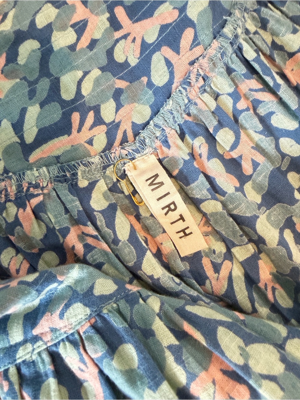 MIRTH Blue pattern Maxi Skirt - Lightweight Tiered Summer Skirt - Picture 5 of 8